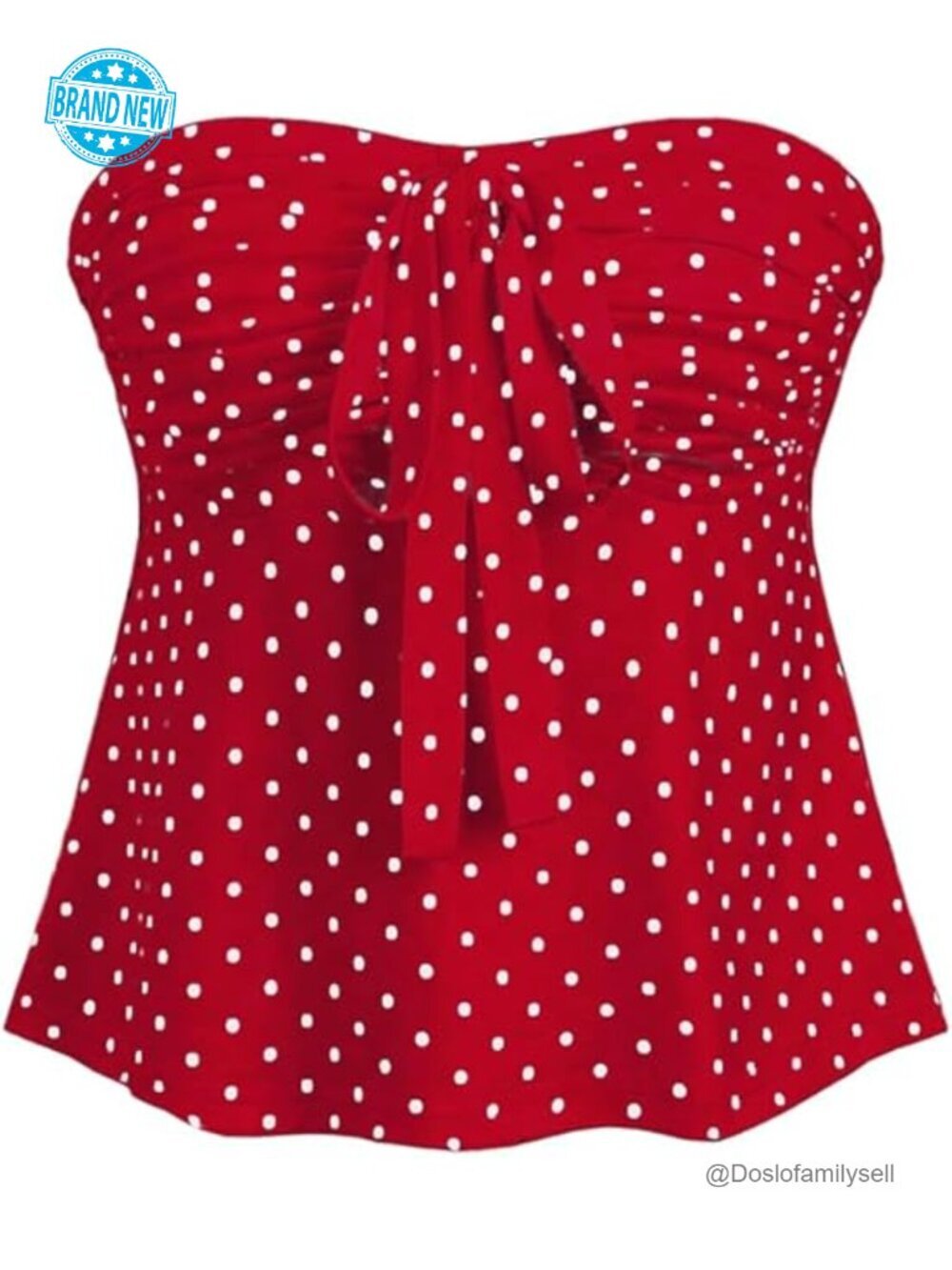 Polka Dot Strapless Peplum Tube Top Y2k Babydoll